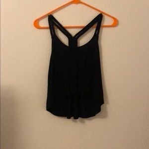 cropped black tank top